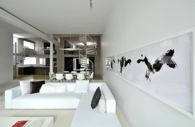 Không gian mở cho nội thất nhà ở của dinh thự Soho