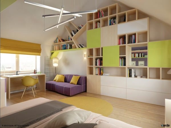 Thiết kế phòng ngủ cho trẻ với thiết bị trang trí nội thất “gắn liền” phần 2