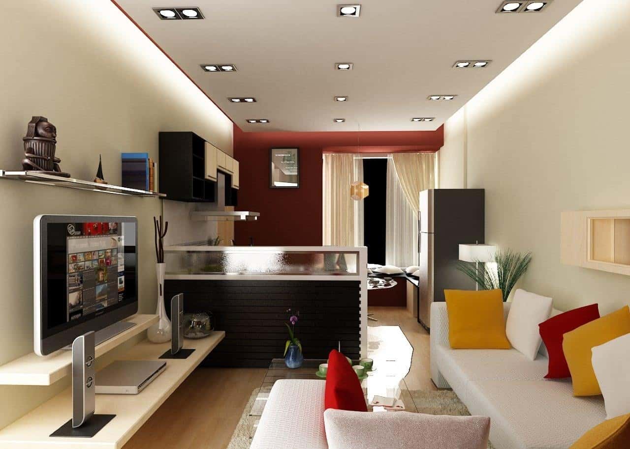 Trần thạch cao phòng khách nhà nhỏ đẹp, thẩm mĩ cao
