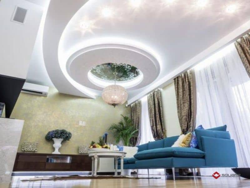 Mẫu Trang Trí Trần Nhà Phòng Khách Đẹp Xuất Sắc
